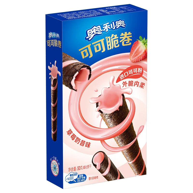 Oreo Cocoa Wafer Rolls Strawberry